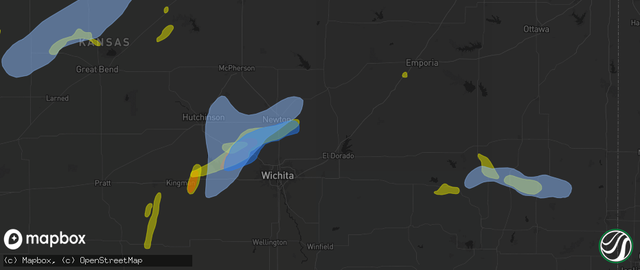 Hail map in Potwin, KS on May 30, 2026