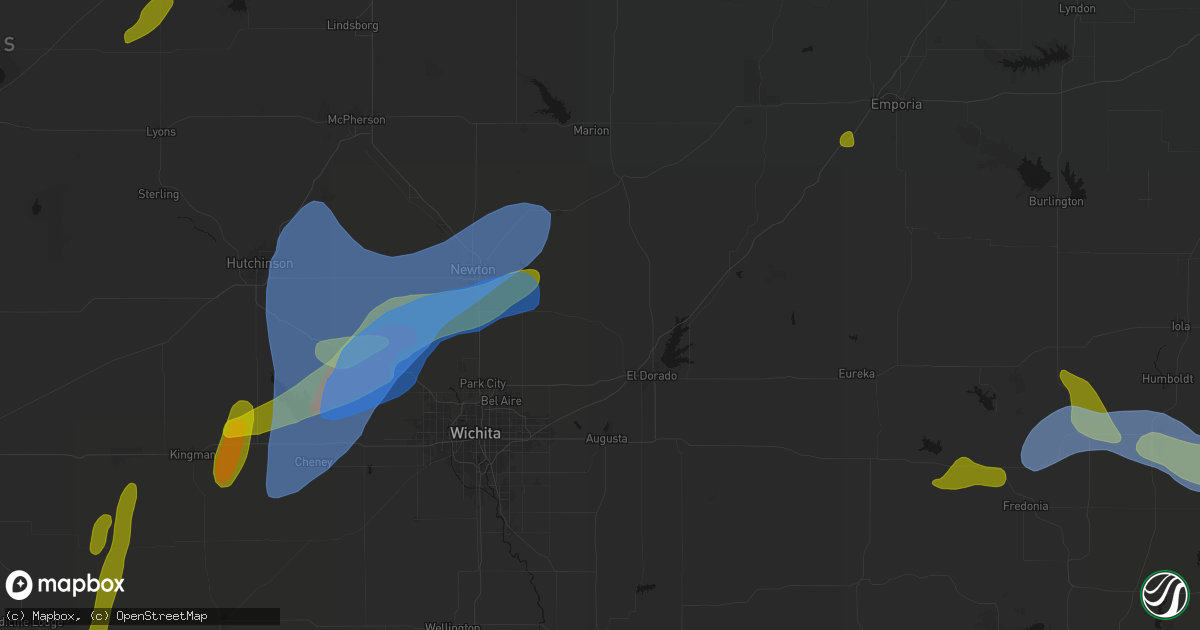 Hail map in Potwin, KS on May 30, 2026