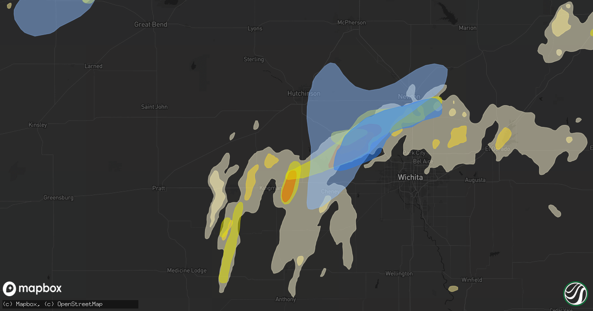 Hail map in Pretty Prairie, KS on May 30, 2026