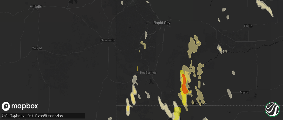 Hail map in Pringle, SD on May 30, 2026
