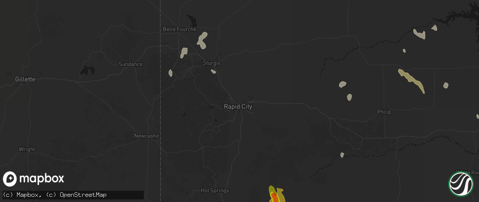 Hail map in Rapid City, SD on May 30, 2026
