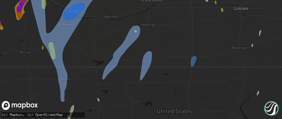 Hail map in Red Cloud, NE on May 30, 2026