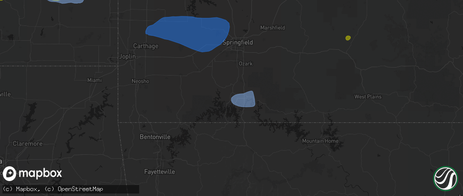 Hail map in Reeds Spring, MO on May 30, 2026