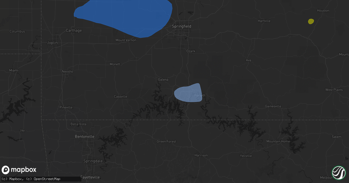 Hail map in Reeds Spring, MO on May 30, 2026