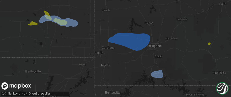 Hail map in Reeds, MO on May 30, 2026