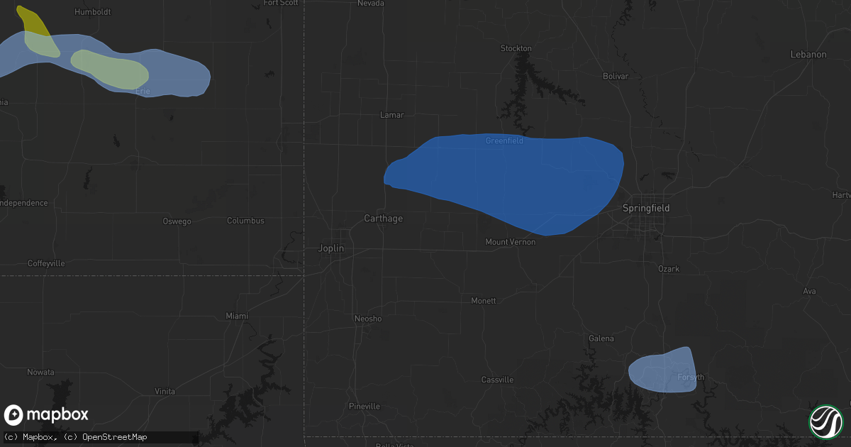Hail map in Reeds, MO on May 30, 2026