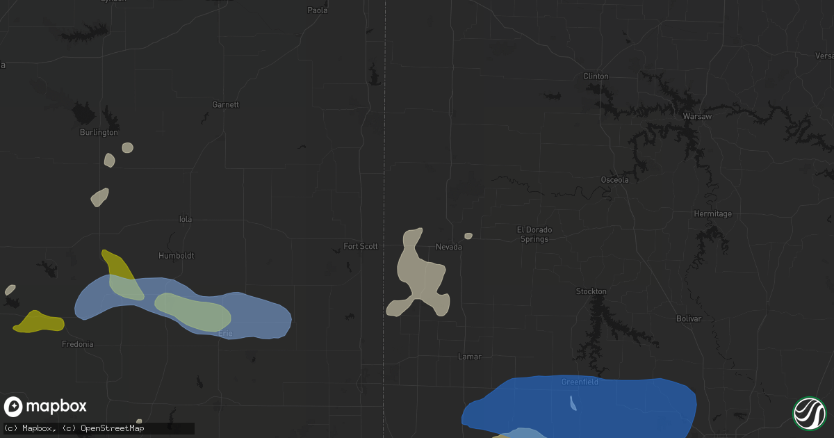 Hail map in Richards, MO on May 30, 2026