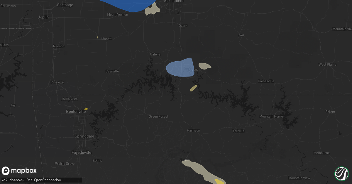 Hail map in Ridgedale, MO on May 30, 2026