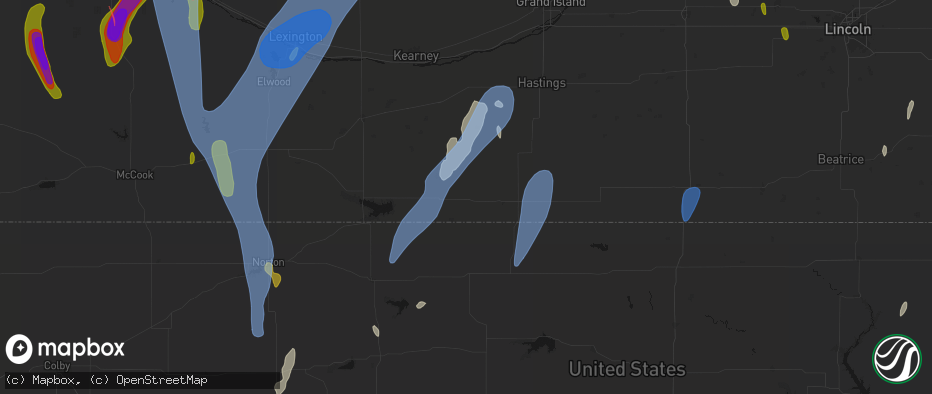 Hail map in Riverton, NE on May 30, 2026