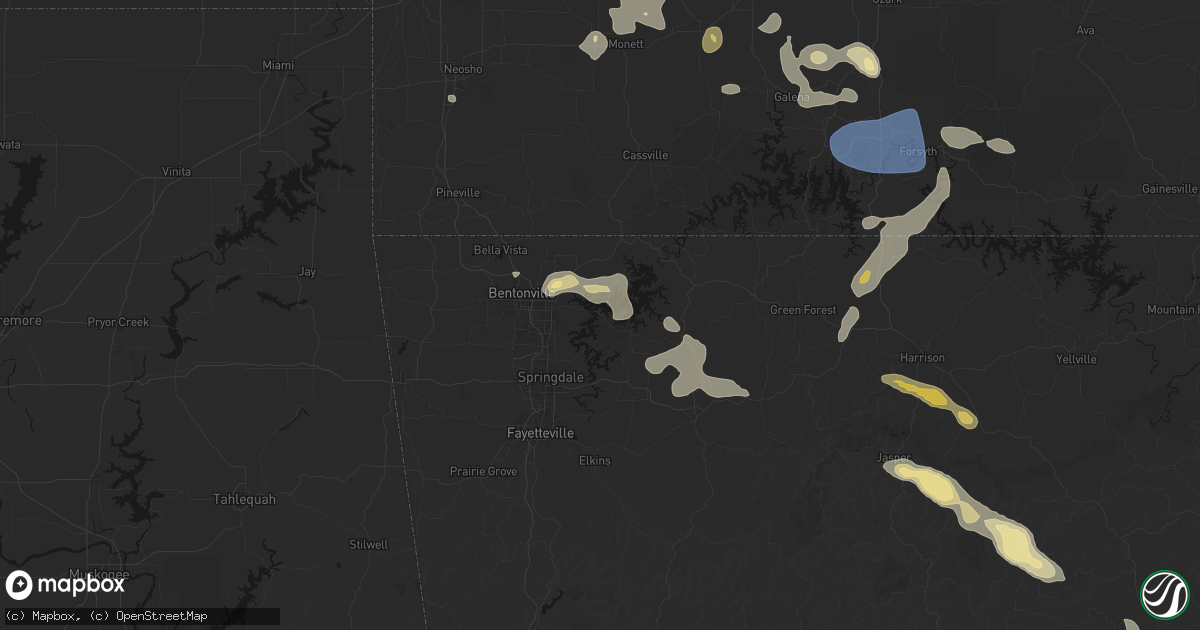Hail map in Rogers, AR on May 30, 2026