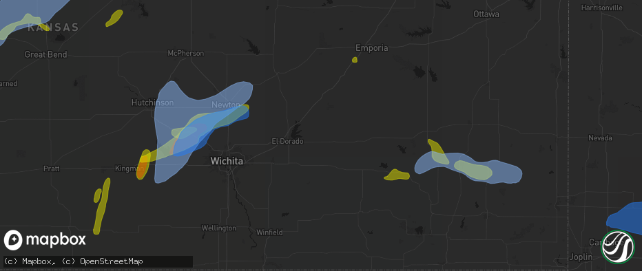 Hail map in Rosalia, KS on May 30, 2026
