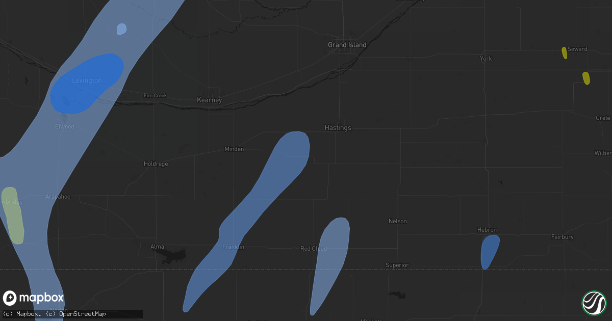 Hail map in Roseland, NE on May 30, 2026
