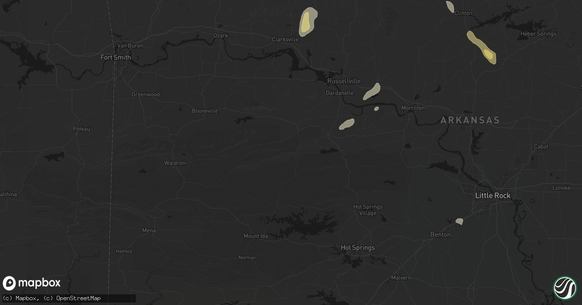 Hail map in Rover, AR on May 30, 2026