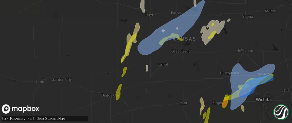 Hail map in Rozel, KS on May 30, 2026