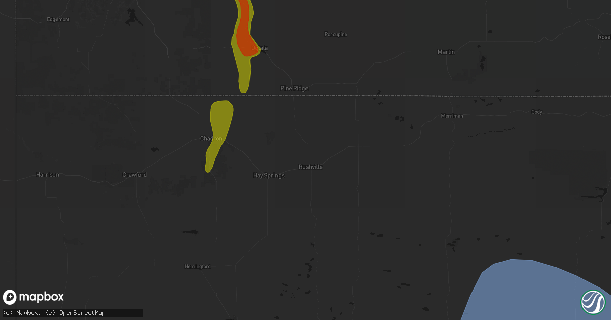 Hail map in Rushville, NE on May 30, 2026