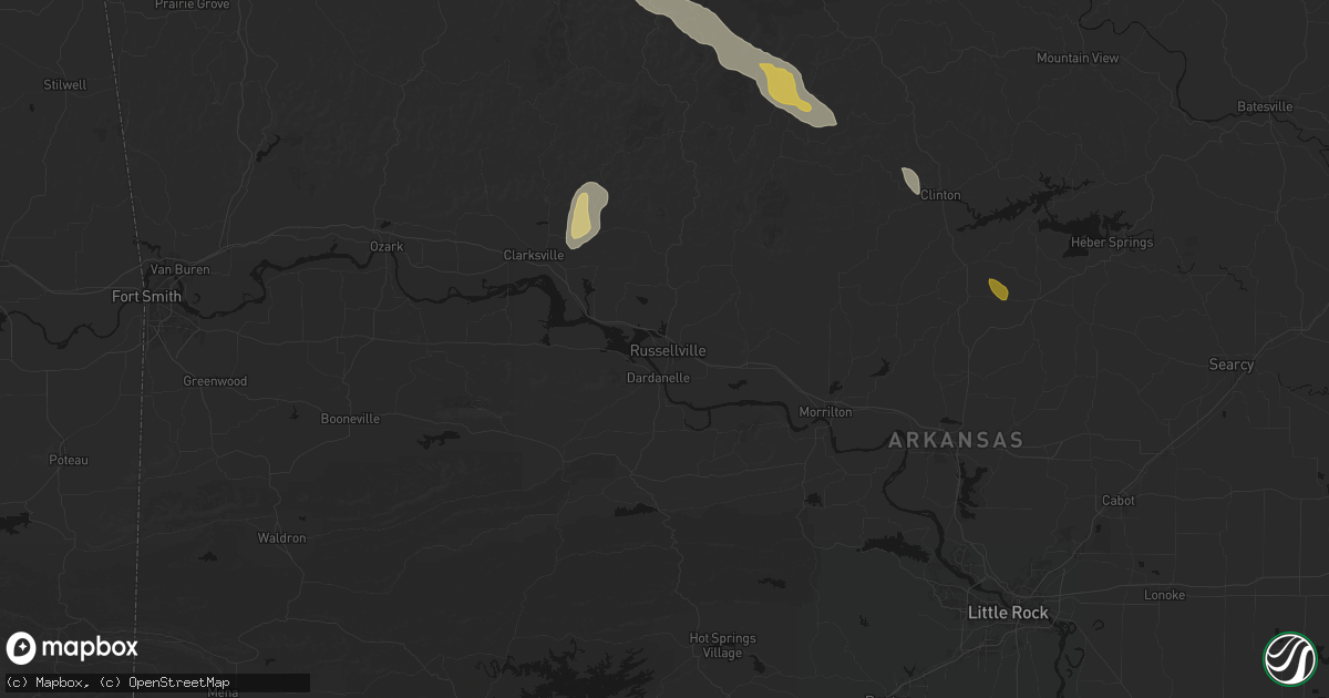 Hail map in Russellville, AR on May 30, 2026