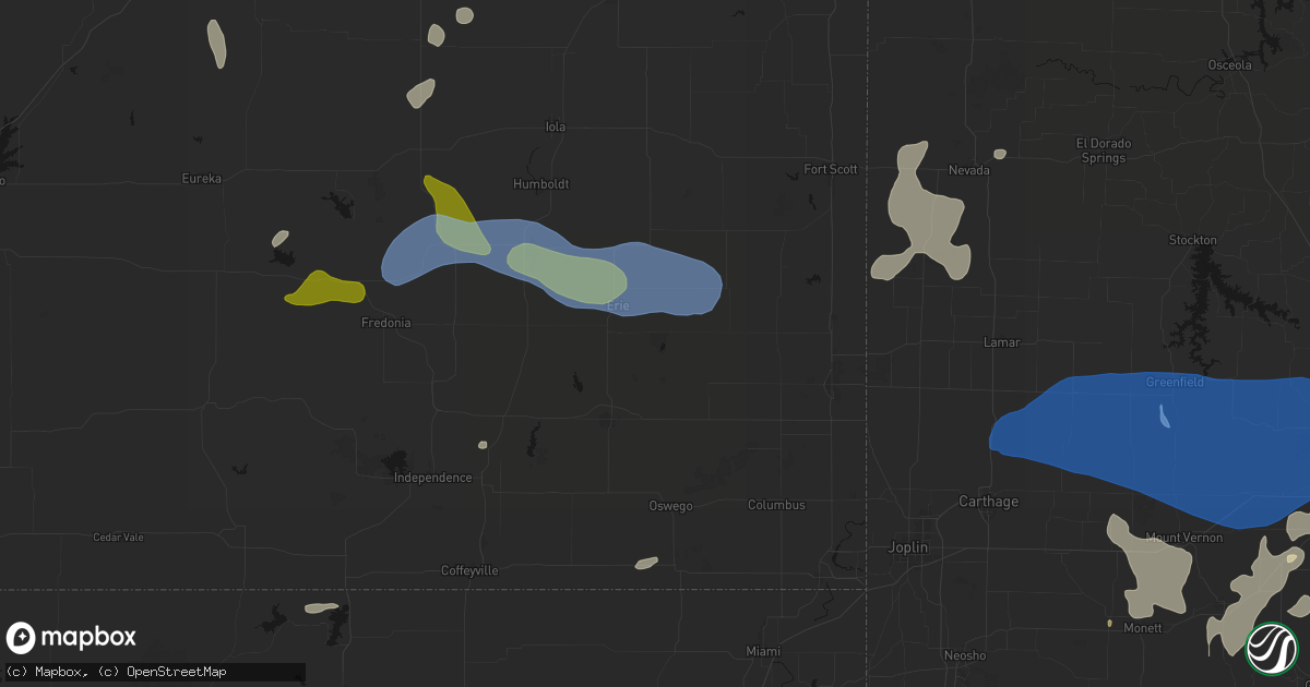 Hail map in Saint Paul, KS on May 30, 2026