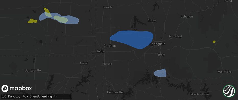 Hail map in Sarcoxie, MO on May 30, 2026