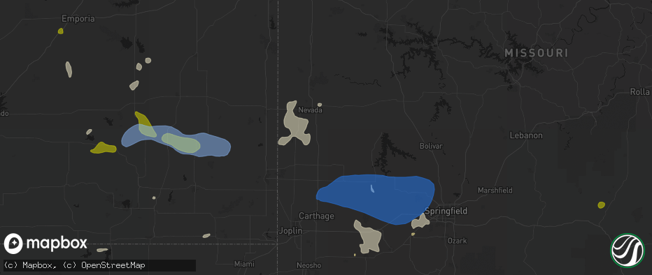 Hail map in Sheldon, MO on May 30, 2026
