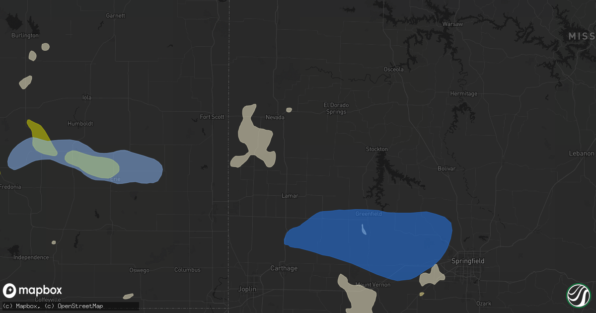 Hail map in Sheldon, MO on May 30, 2026
