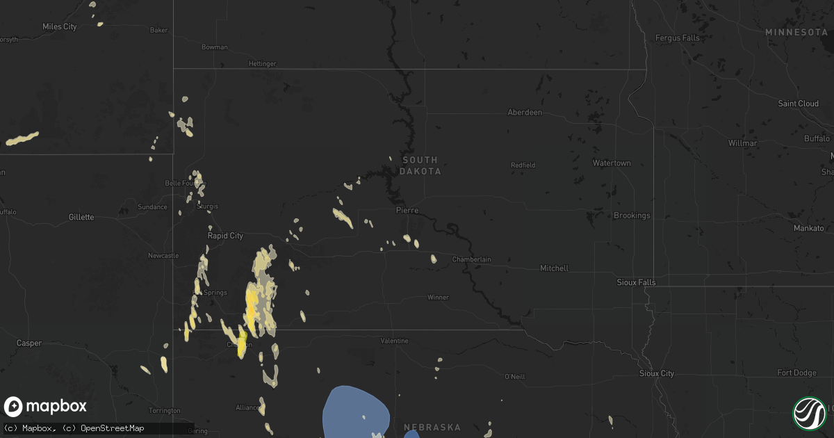 Hail map in South Dakota on May 30, 2026