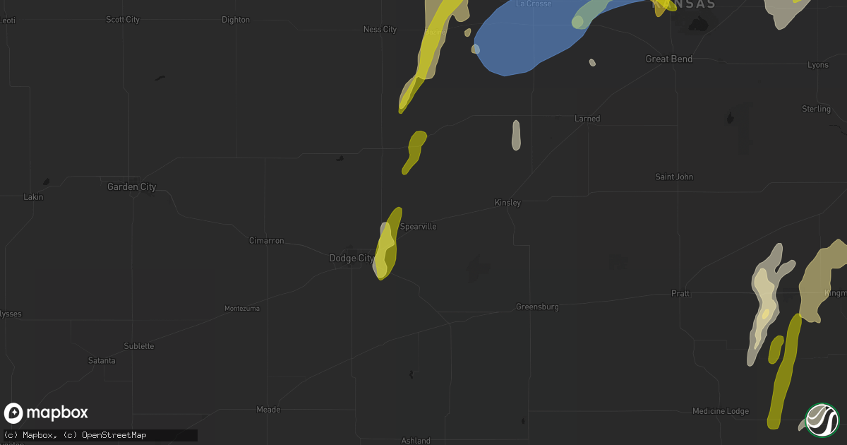 Hail map in Spearville, KS on May 30, 2026