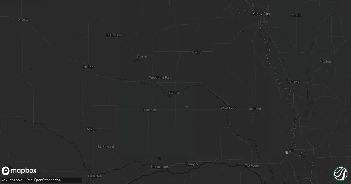 Hail map in Stanton, NE on May 30, 2026