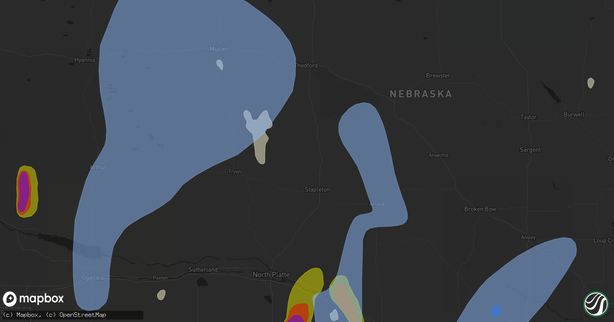 Hail map in Stapleton, NE on May 30, 2026