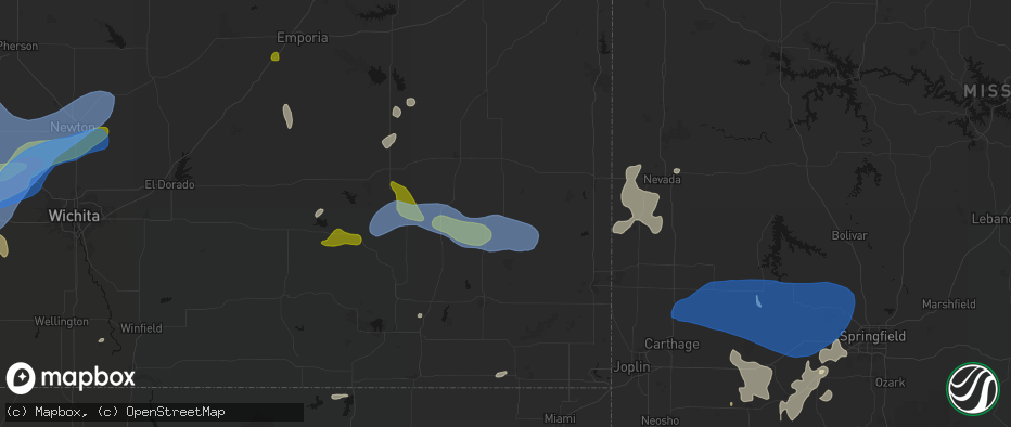 Hail map in Stark, KS on May 30, 2026