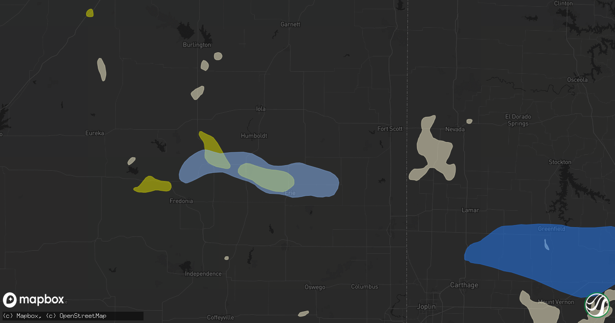 Hail map in Stark, KS on May 30, 2026