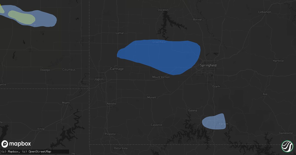 Hail map in Stotts City, MO on May 30, 2026