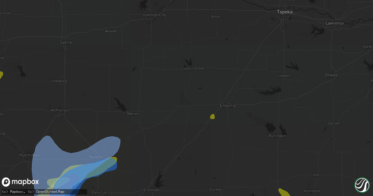 Hail map in Strong City, KS on May 30, 2026