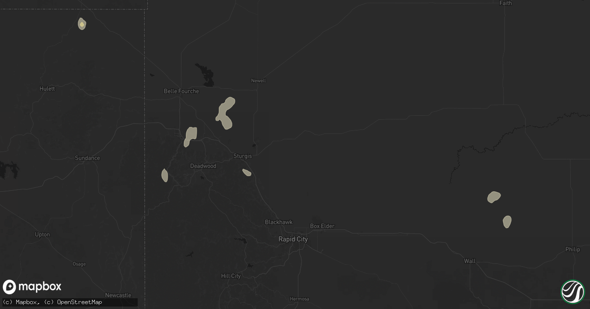 Hail map in Sturgis, SD on May 30, 2026