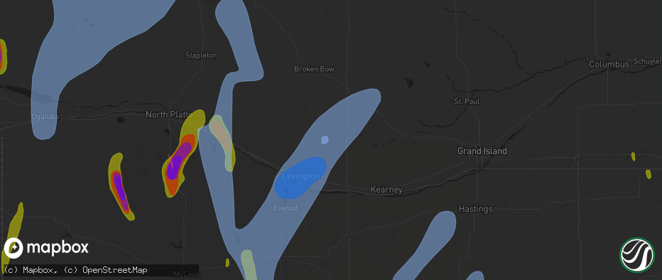 Hail map in Sumner, NE on May 30, 2026