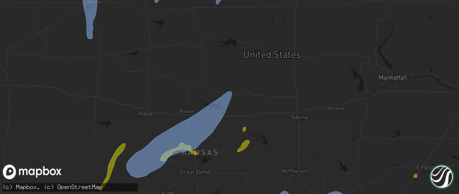 Hail map in Sylvan Grove, KS on May 30, 2026