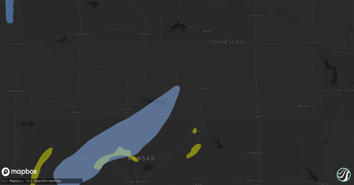 Hail map in Sylvan Grove, KS on May 30, 2026