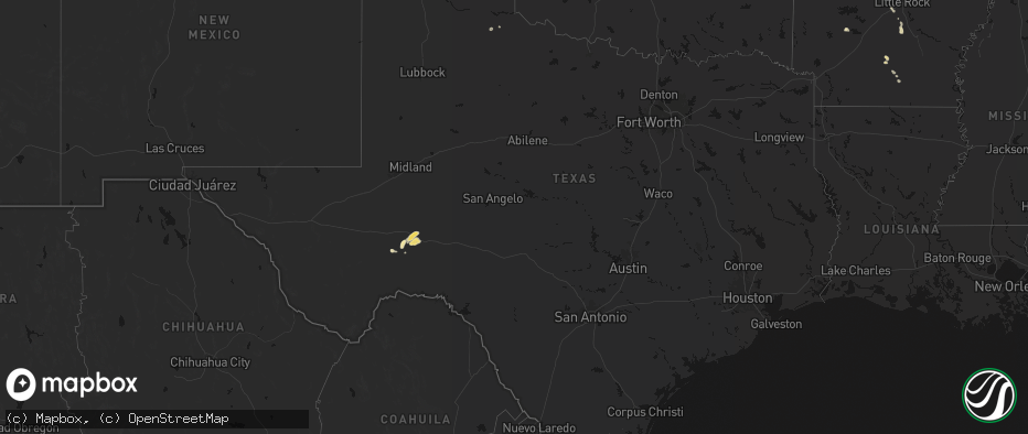 Hail map in Texas on May 30, 2026