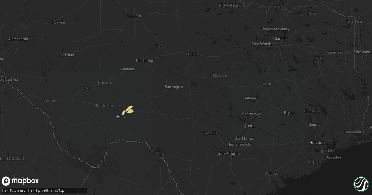 Hail map in Texas on May 30, 2026