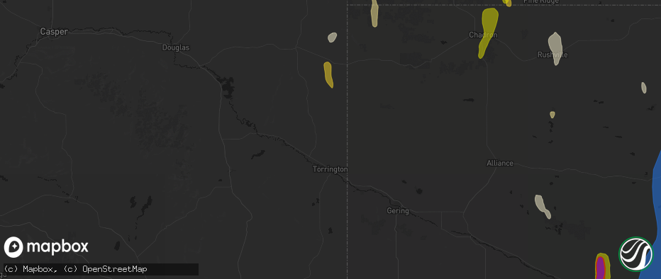 Hail map in Torrington, WY on May 30, 2026