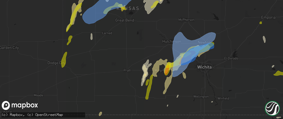Hail map in Turon, KS on May 30, 2026