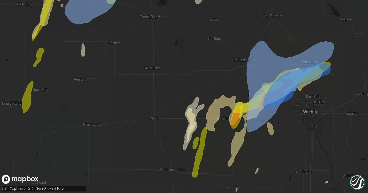 Hail map in Turon, KS on May 30, 2026