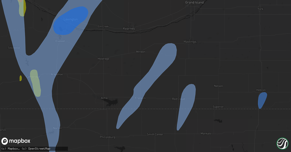 Hail map in Upland, NE on May 30, 2026