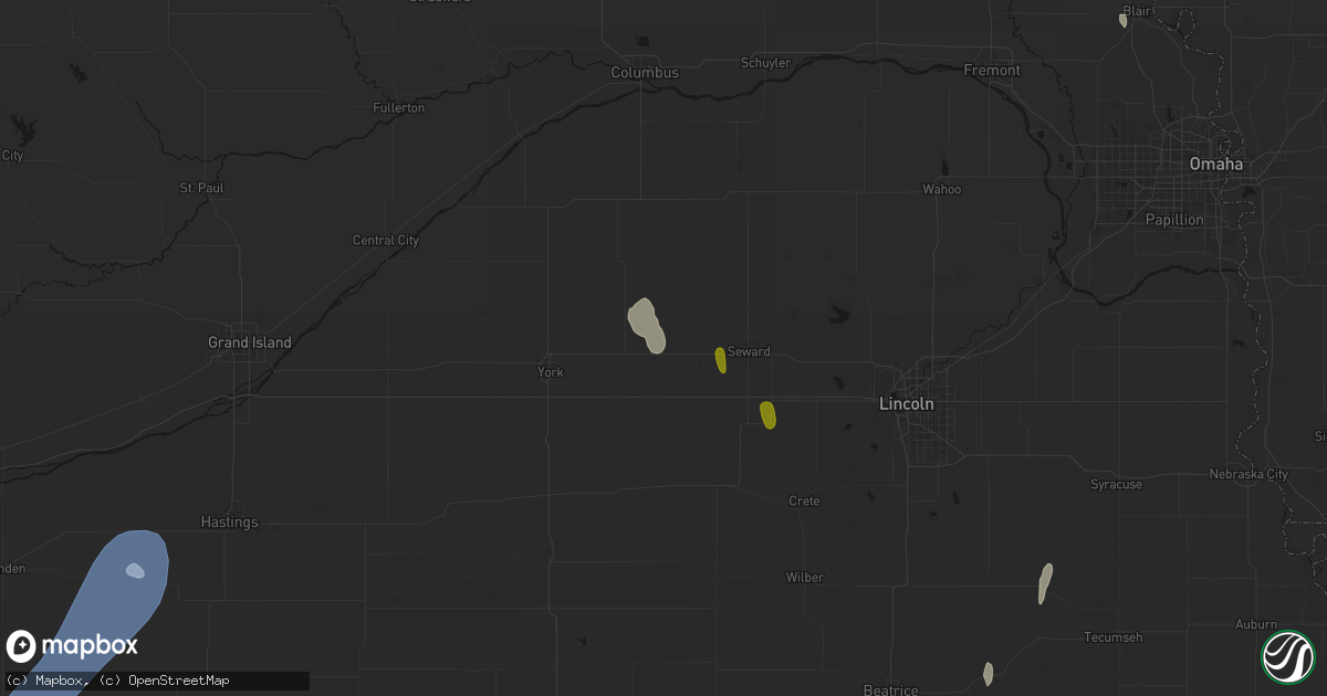 Hail map in Utica, NE on May 30, 2026