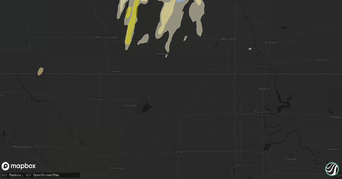 Hail map in Wakita, OK on May 30, 2026