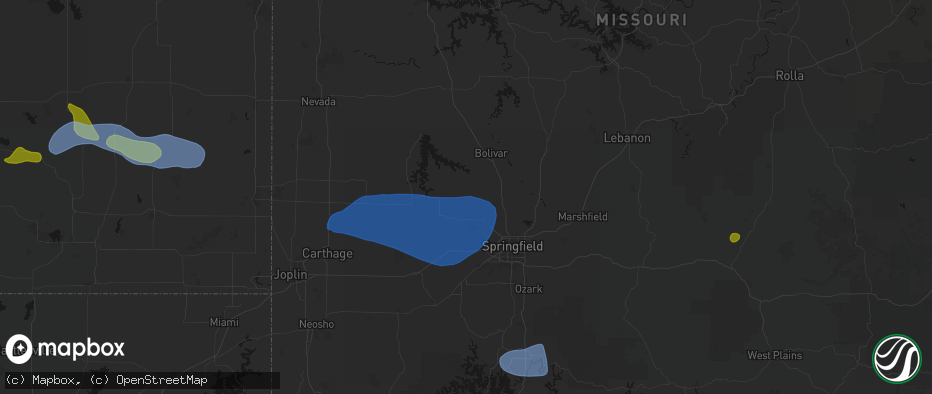 Hail map in Walnut Grove, MO on May 30, 2026