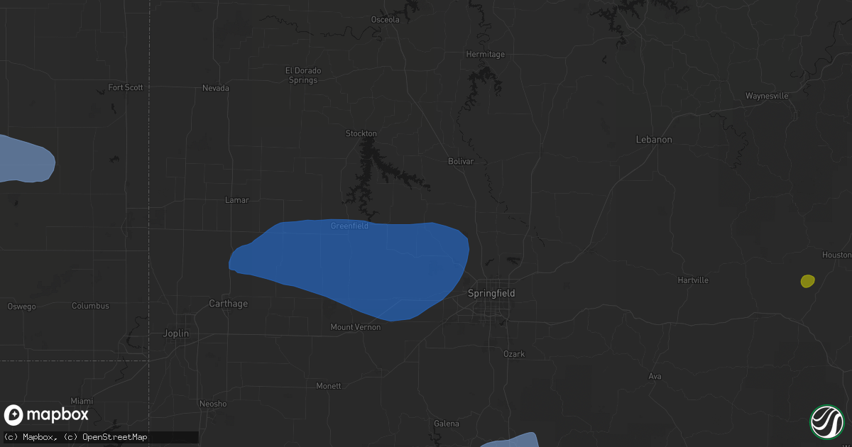 Hail map in Walnut Grove, MO on May 30, 2026