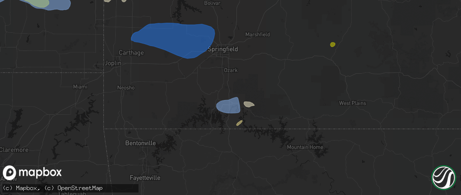 Hail map in Walnut Shade, MO on May 30, 2026