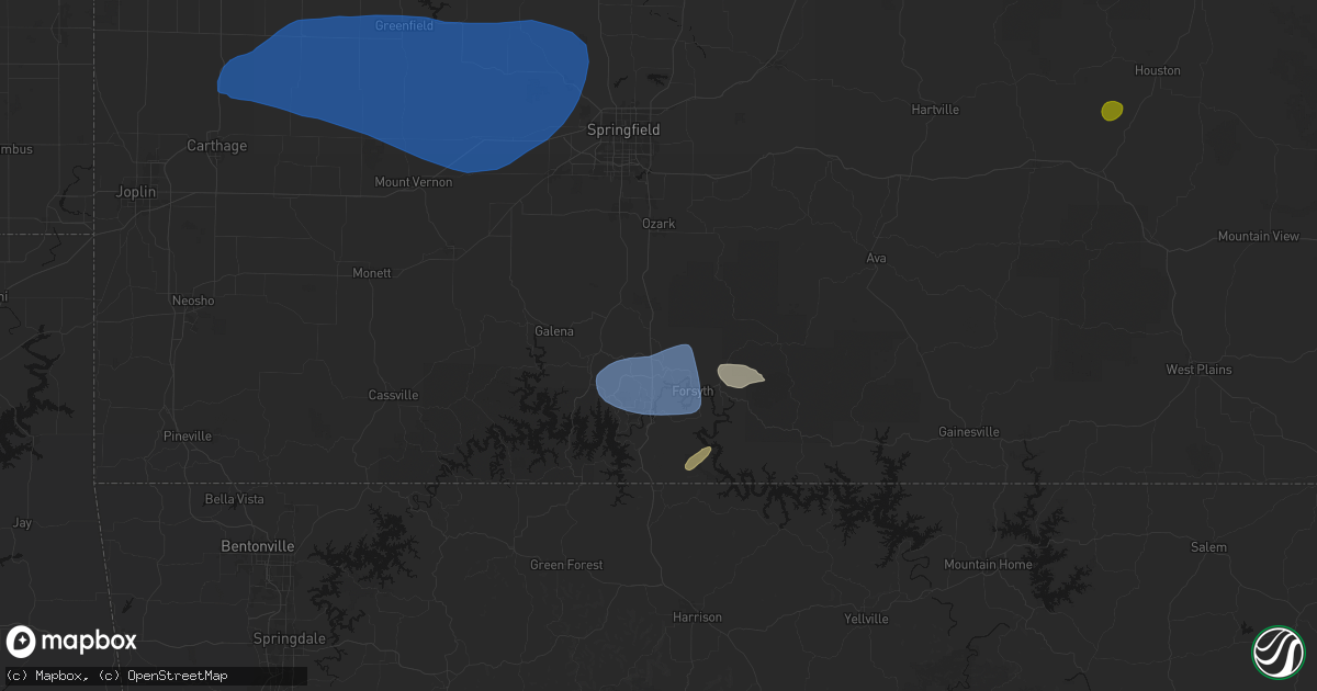 Hail map in Walnut Shade, MO on May 30, 2026