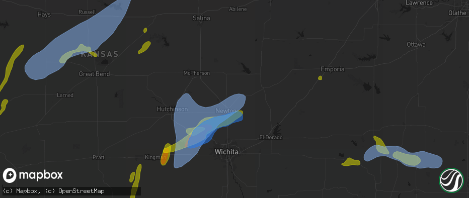 Hail map in Walton, KS on May 30, 2026