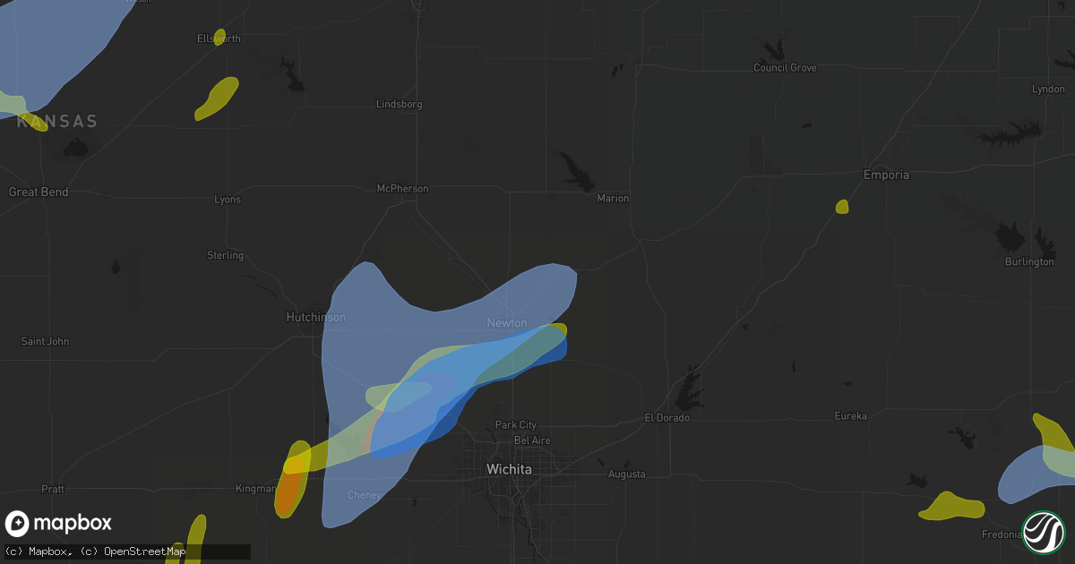 Hail map in Walton, KS on May 30, 2026